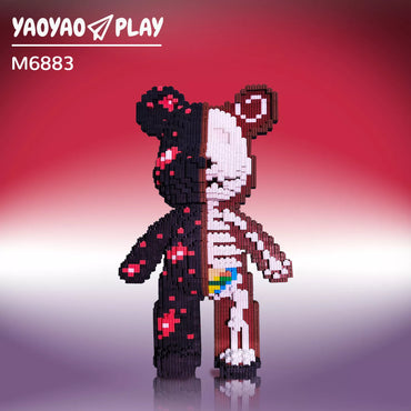 YaoYaoPlay Half Skeleton Bear Building Blocks-DIY Medium Bear Series
