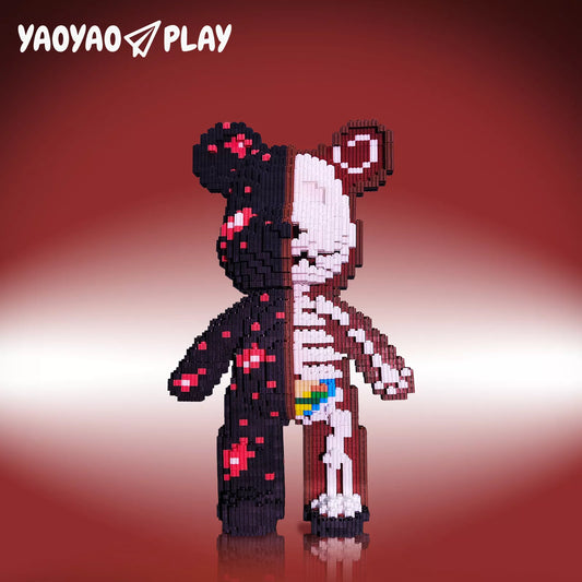 YaoYaoPlay Half Skeleton Bear Building Blocks-DIY Medium Bear Series