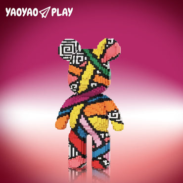 Colorful Mummy Bear - Multi Color Compressed Link Medium  DIY Building Block Series