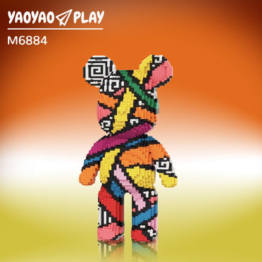 Colorful Mummy Bear - Multi Color Compressed Link Medium  DIY Building Block Series