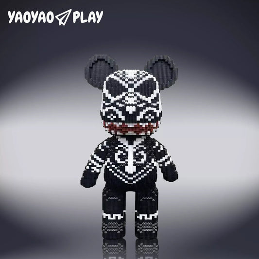 YaoYaoPlay Q-Style Totem Black Bear Building Block Toy – 3350PCS with Storage | Gift for All Ages